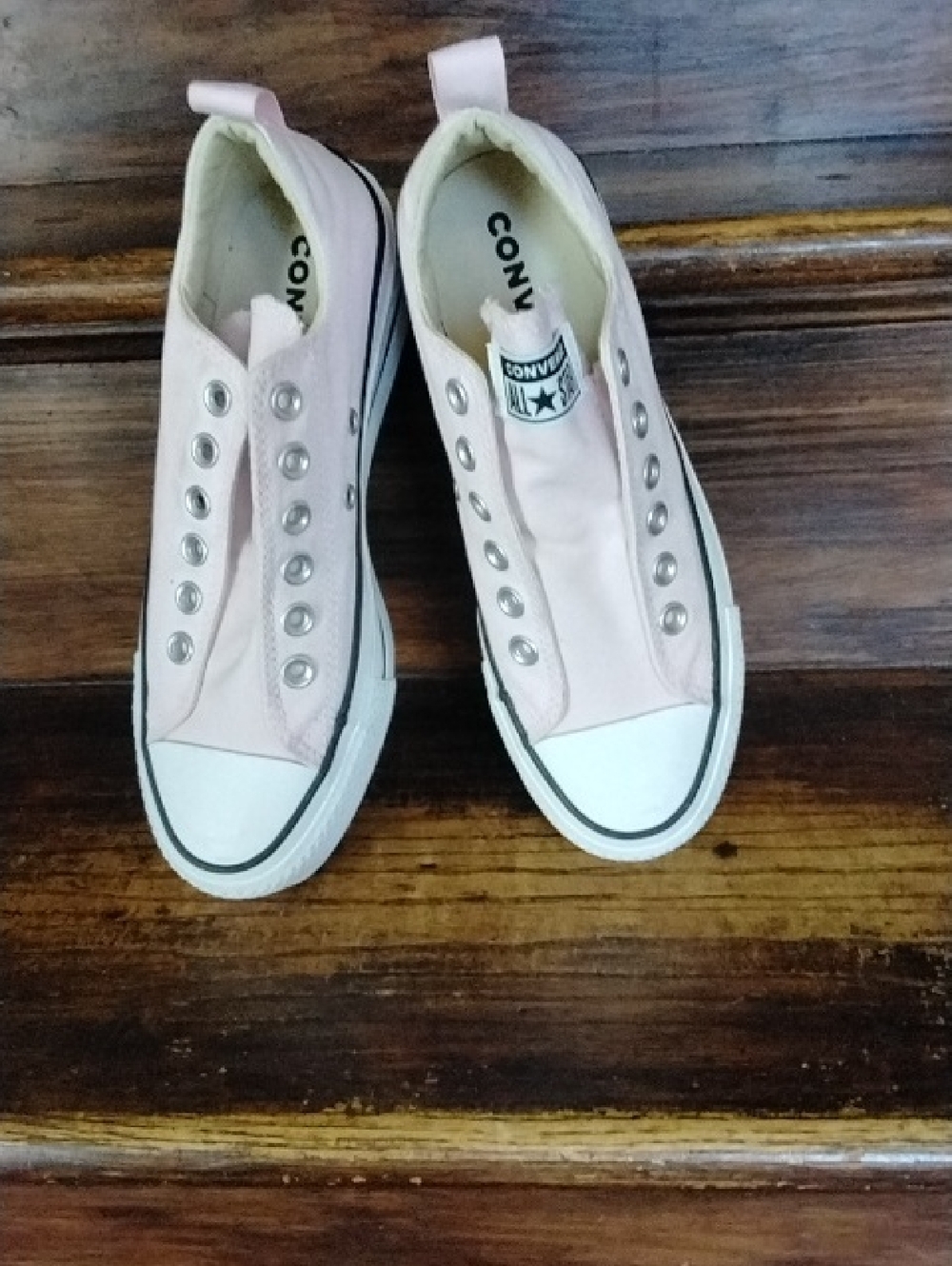 Converse Women's Slip-On Low Top Canvas Sneakers - Pale Pink with White Toe